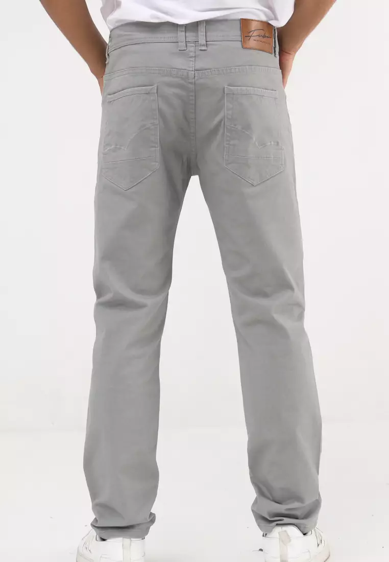 Colored Long Pants Slim Tapered Stretch