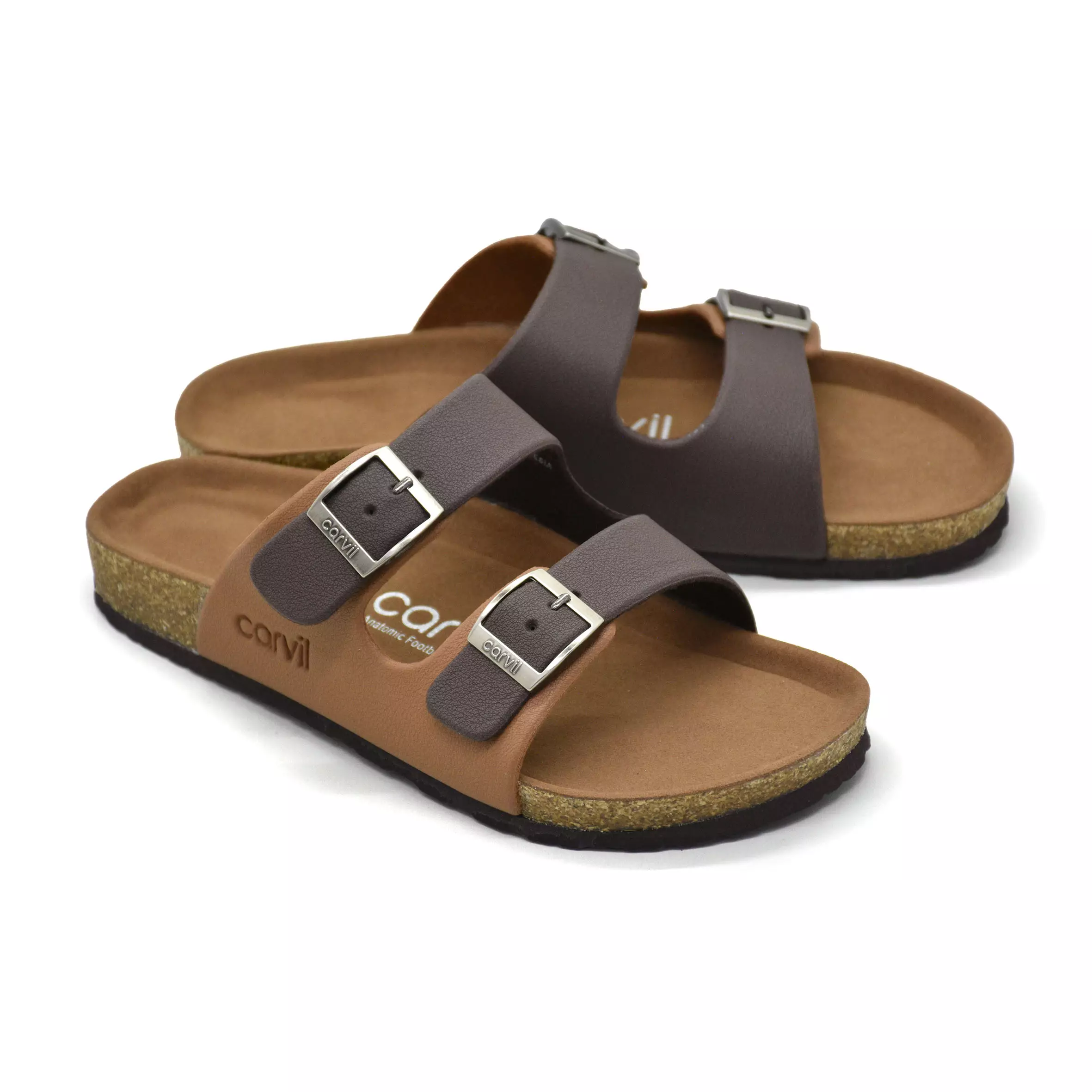 Carvil Sandal Pria Munich-02 M Dark Brown/Stone