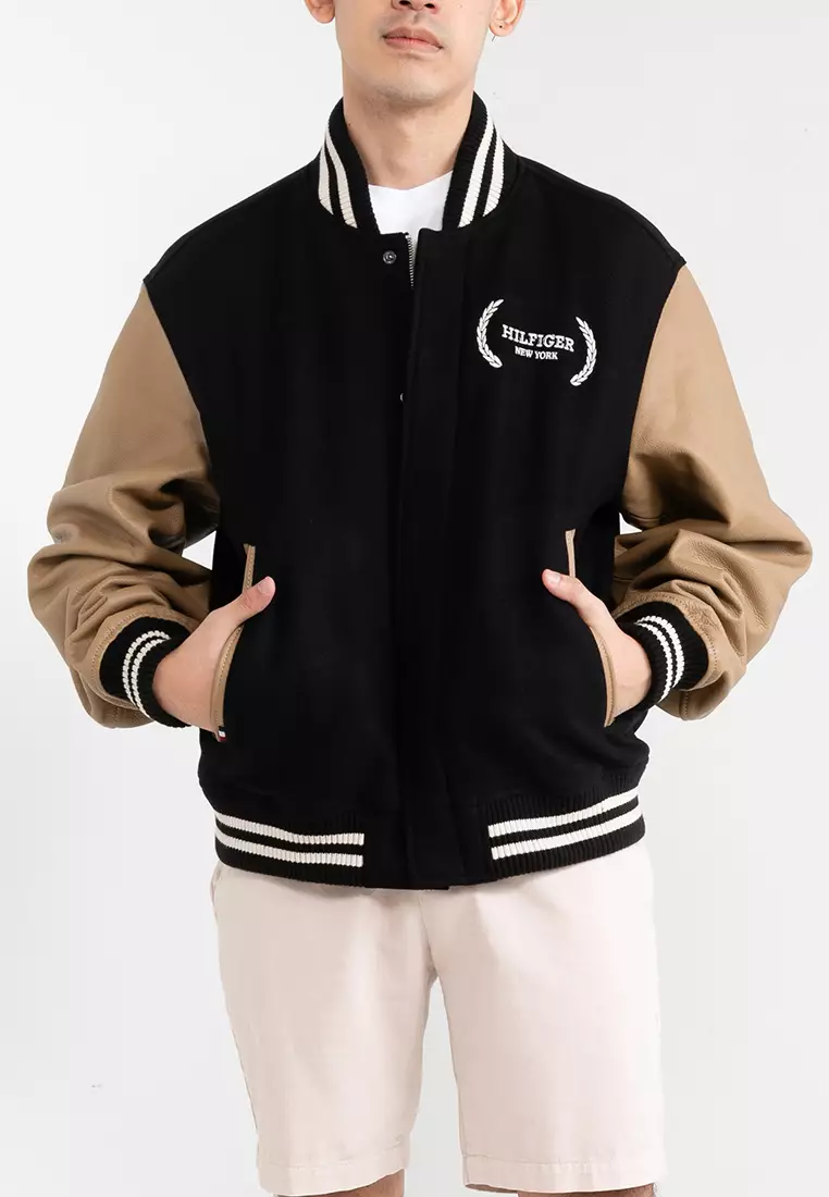 Tommy hilfiger letterman jacket sales