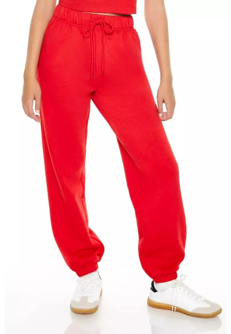 Forever 21 red joggers hotsell
