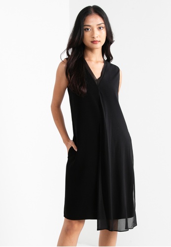 Buy ck Calvin Klein Drape Twill Dress 2023 Online | ZALORA Singapore