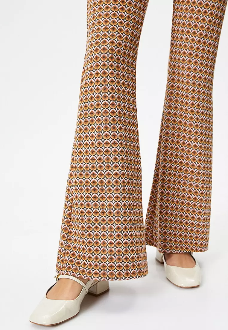 Pantaloni Glitter Koton Con Vita Elastica - Viola Per Bambine