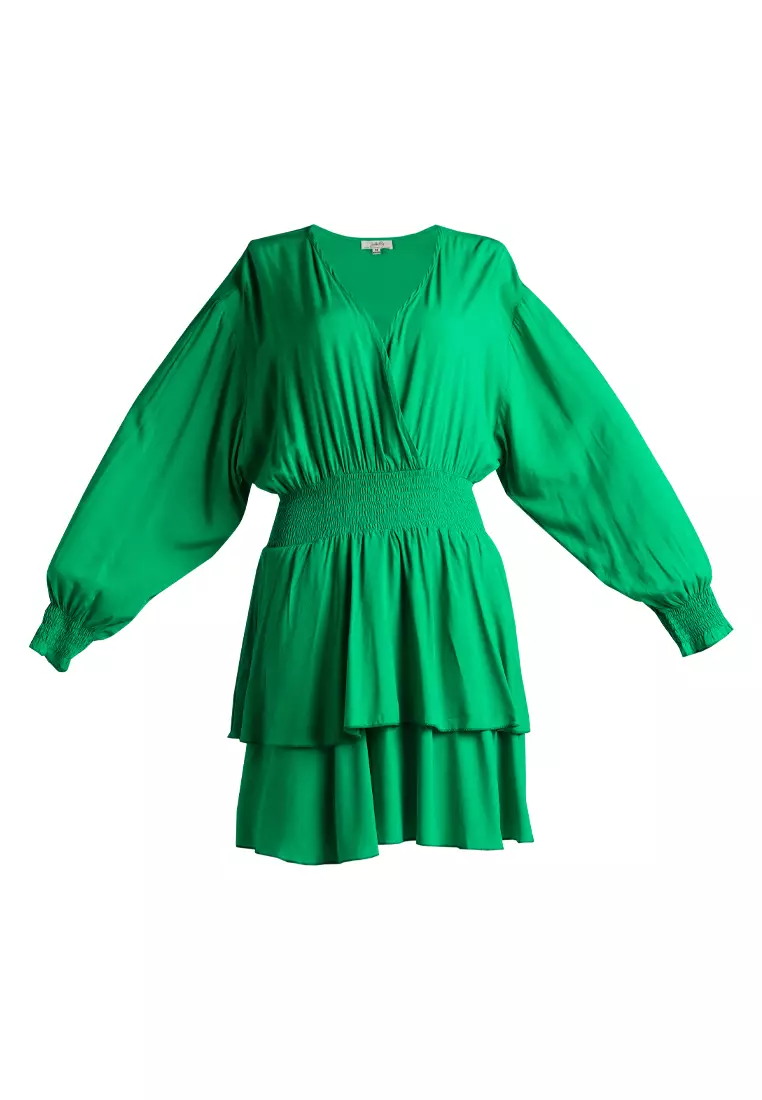 green dress size 10 Berylove Women Maxi Mother Dress Sparkly Dark Green Plus Size A Line Tulle Wedding Party Guest Dress with Sleeves, Dark Green / 3XL main image 0