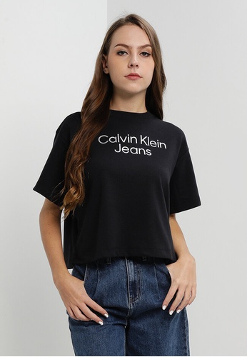 Calvin Klein black Silver Logo Tee 6B85DAAFD5D371GS_1