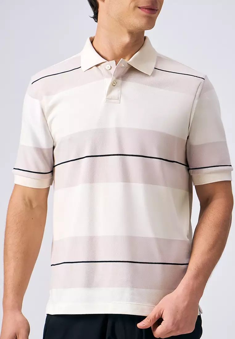 Striped Pique Polo