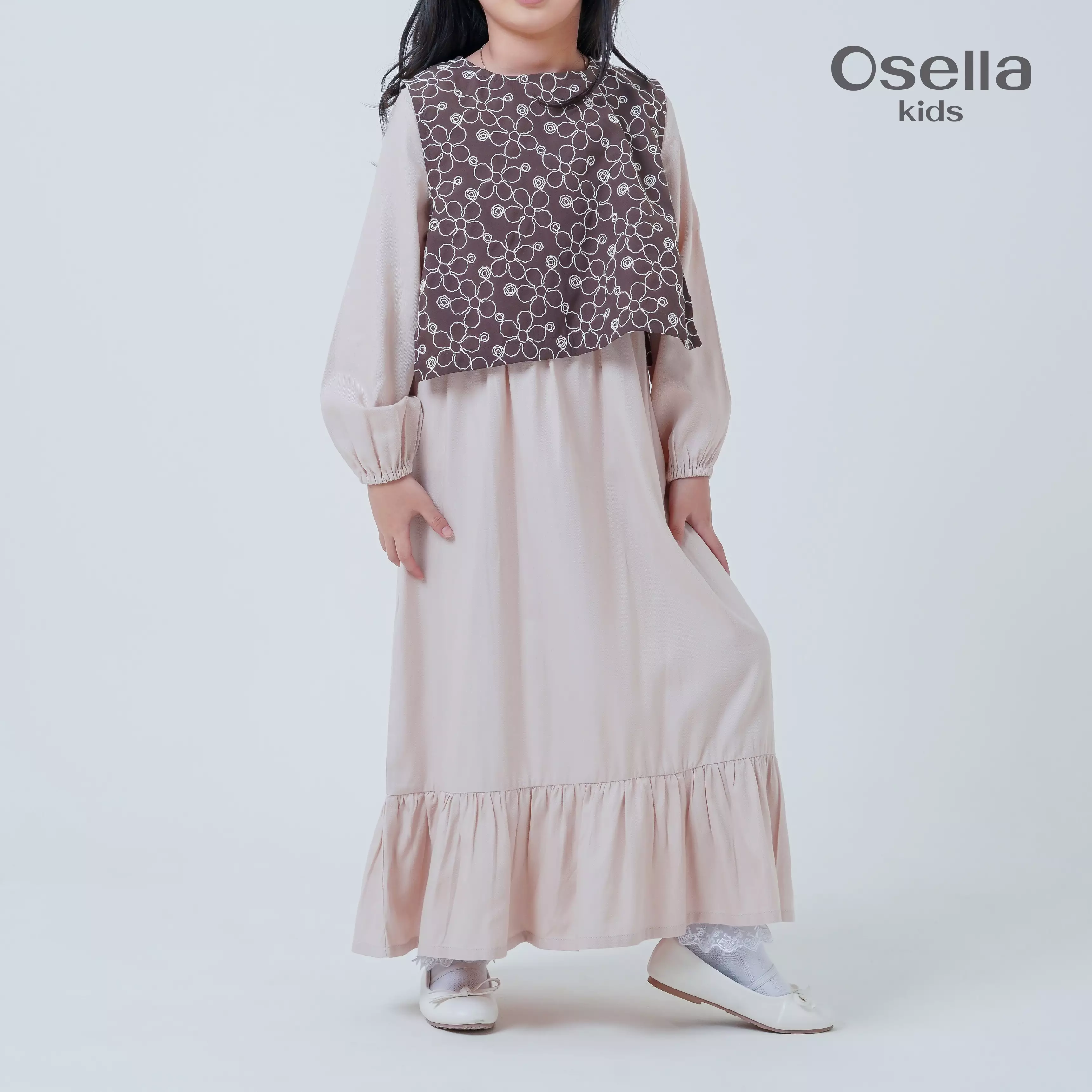 Osella Kids Zyifa Removable Embroidered Layered Dress 1357660489 | Gaun Raya Anak Perempuan