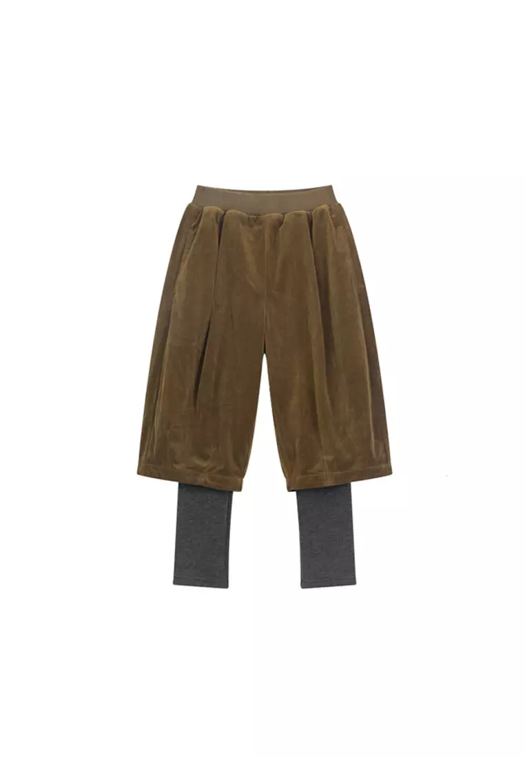 Loose Fit Corduroy Mid-Calf Trousers