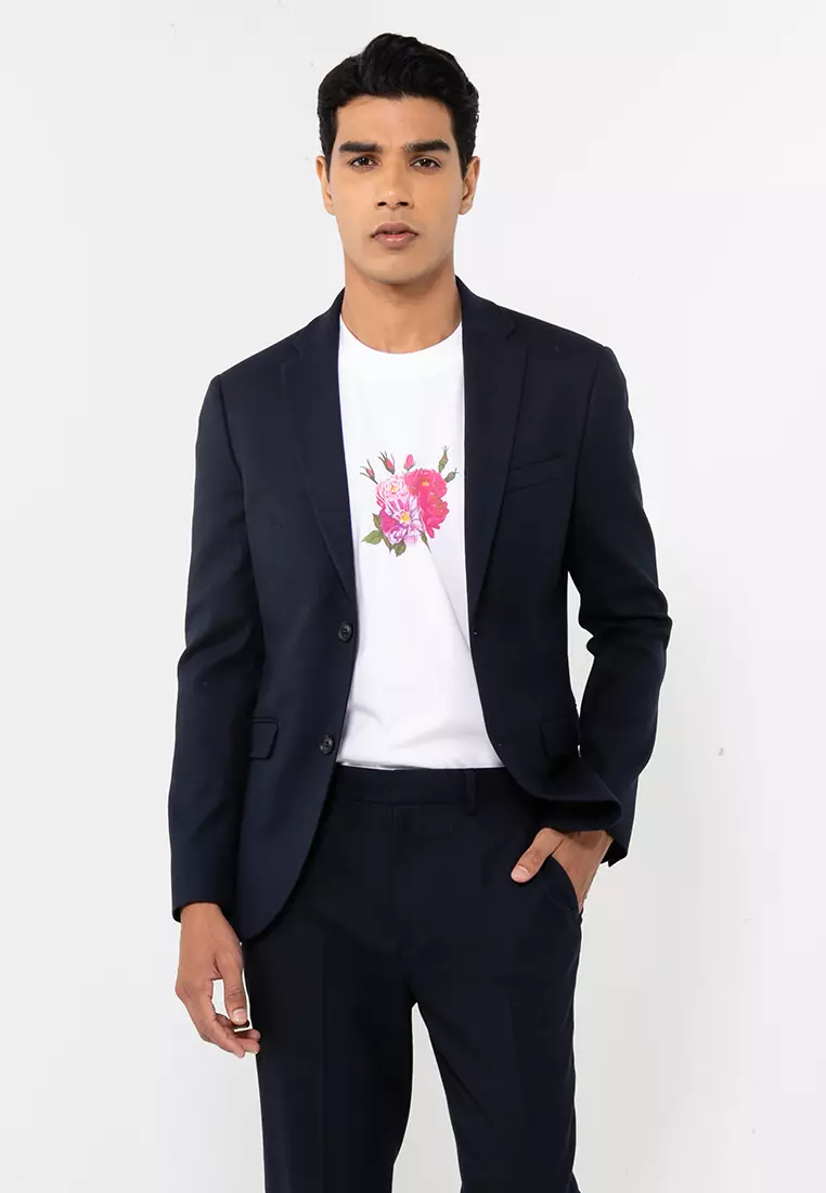 Topman navy suit sales