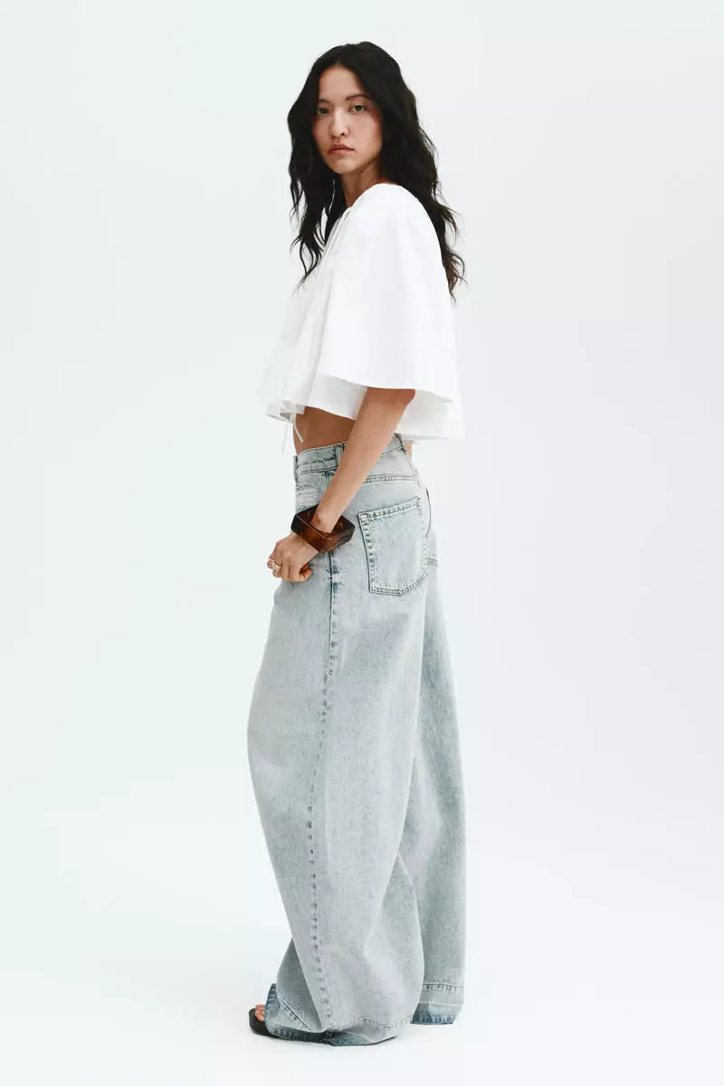 Cropped cotton blouse