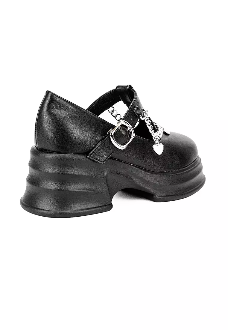 Women's Korean Flats Shoes LW 25930 Black C44