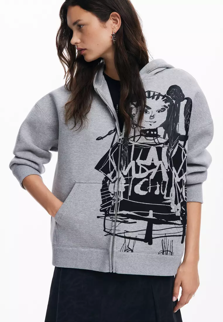 Buy Desigual Desigual Woman Printed zip-up sweatshirt M
