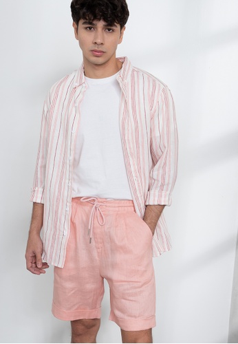 Origin by Zalora multi Linen Oversized Shirt 14333AAAF1B450GS_1