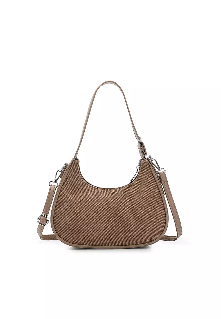 Women's Top Handle Bag / Sling Bag / Crossbody Bag / Shoulder Bag (Tas Tangan Wanita / Tas Selempang Wanita / Tas Bahu Wanita) - Cokelat
