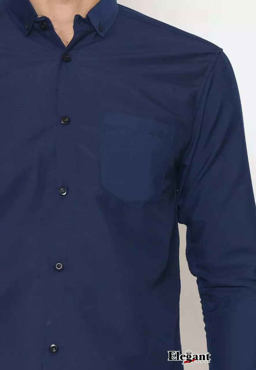 Kemeja Polos Navy Premium Slimfit Elegant