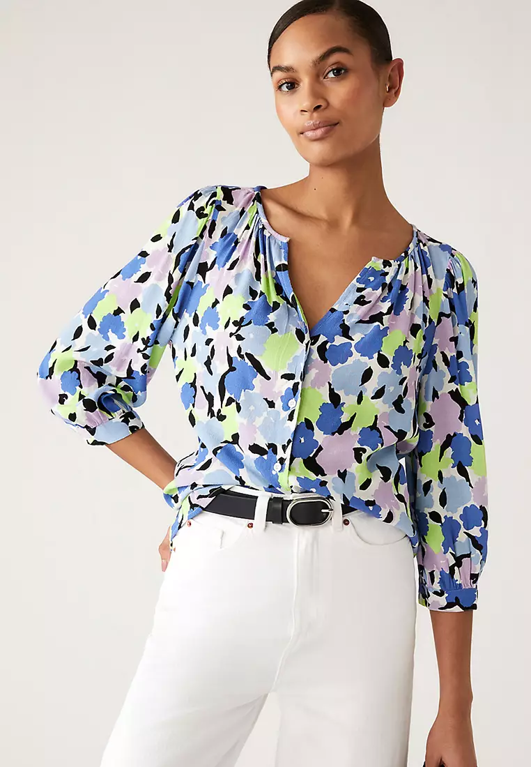 Floral V-Neck Blouse