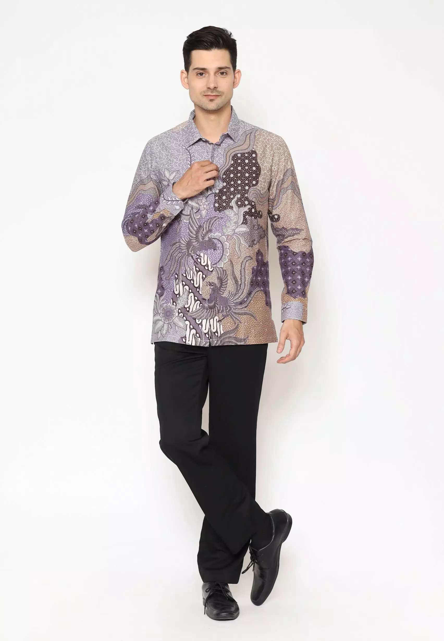 MAGINOT GISTARA PURPLE Batik Slim Fit Lengan Panjang