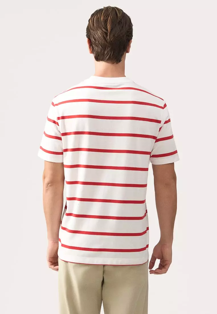 Regular Fit Basic Striped T-Shirt In  Knit Jersey