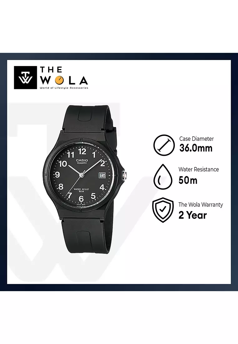 Men's Analog MW-59-1BV Black Resin Band Casual Watch