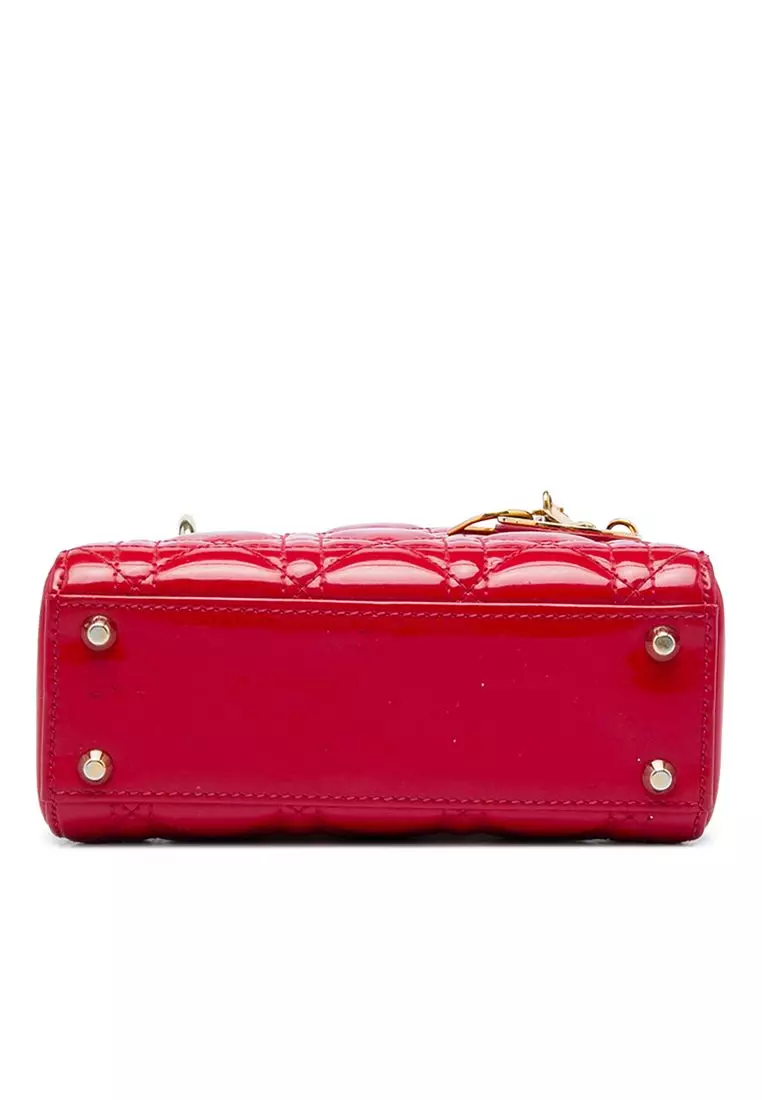 Pre-Loved Dior Mini Patent Cannage Lady Dior