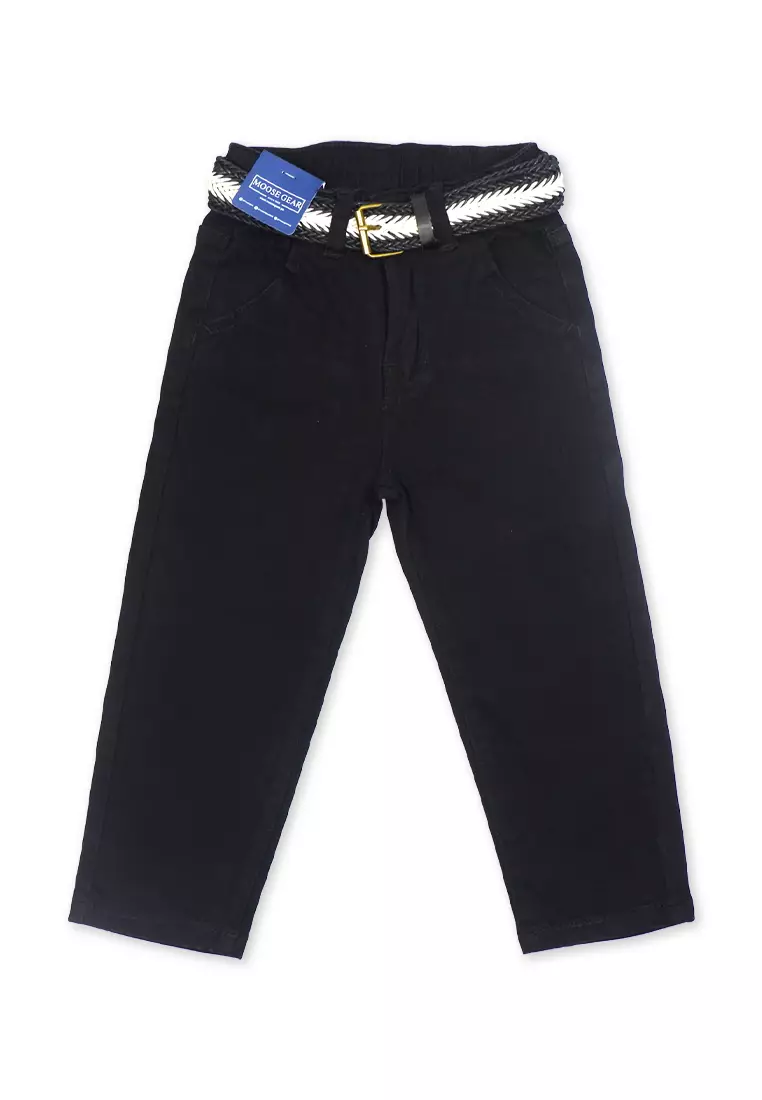 Buy Moose Gear Boys Gartered Twill Long Pants with Braided Belt - Main Image