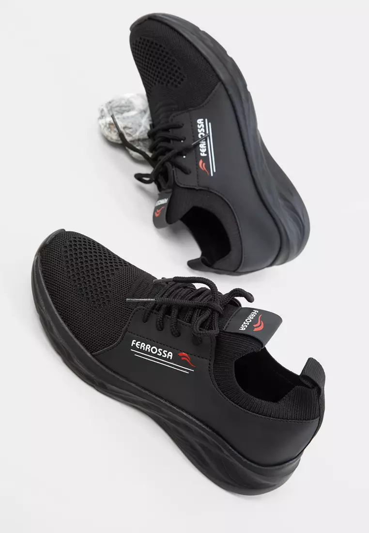 Black-Black-White Unisex Sneaker 20678