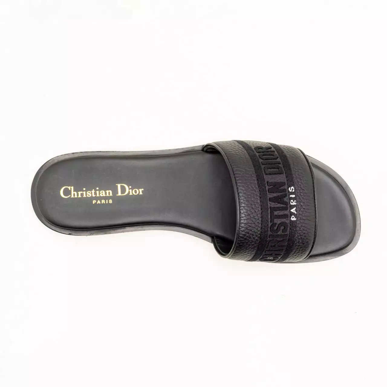 Dway Slide Grained Calfskin Black