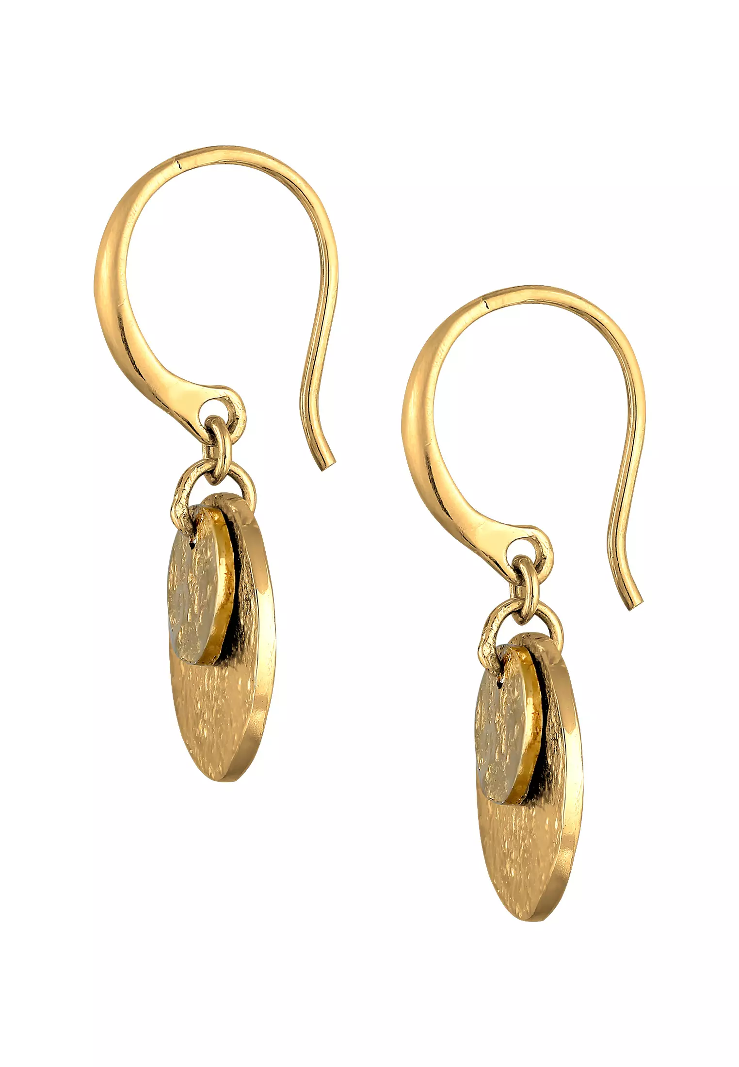Earrings Drop Earrings Circle Round Matt Elegant Gold Plated