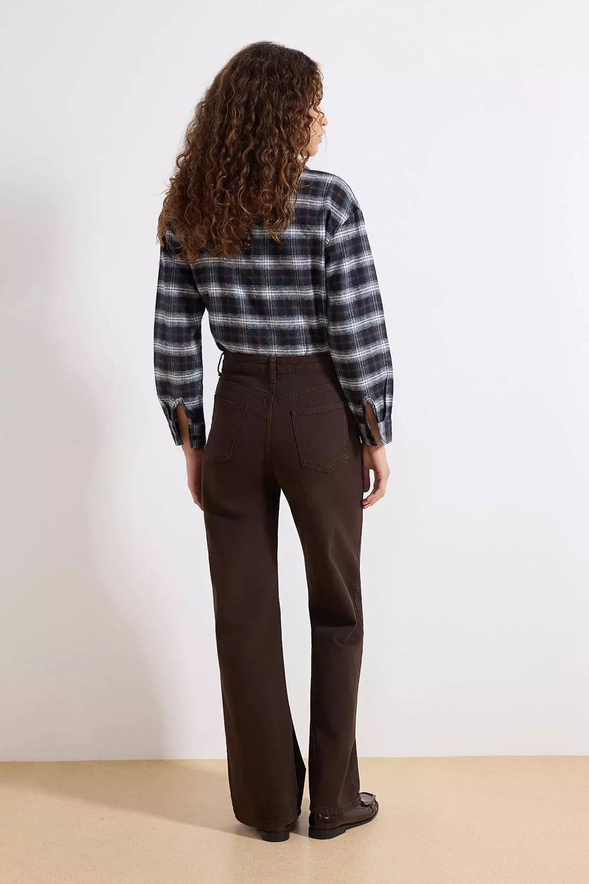 Brown High Waist Wide Leg Jeans Twoaw24Je274