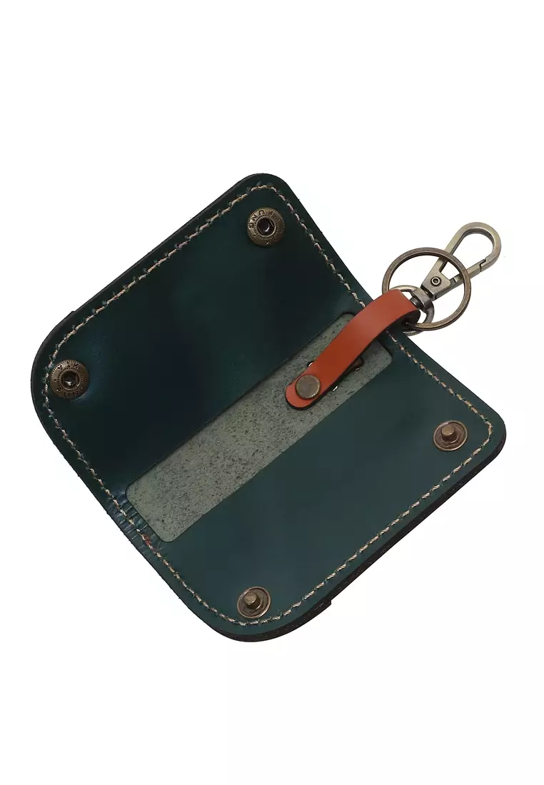 Elgreno Dompet STNK Gantungan Kunci Mobil Motor Handmade Material Genuine Leather Kulit KH3 ORIGINAL - Green