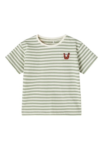 NAME IT green Fai Stripe Spirit Animal T-Shirt 1009FKA5A4ECABGS_1