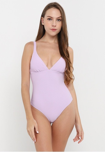 Billabong purple Tanlines Plunge Lowrider One Piece Swimsuit F7A14US2056482GS_1
