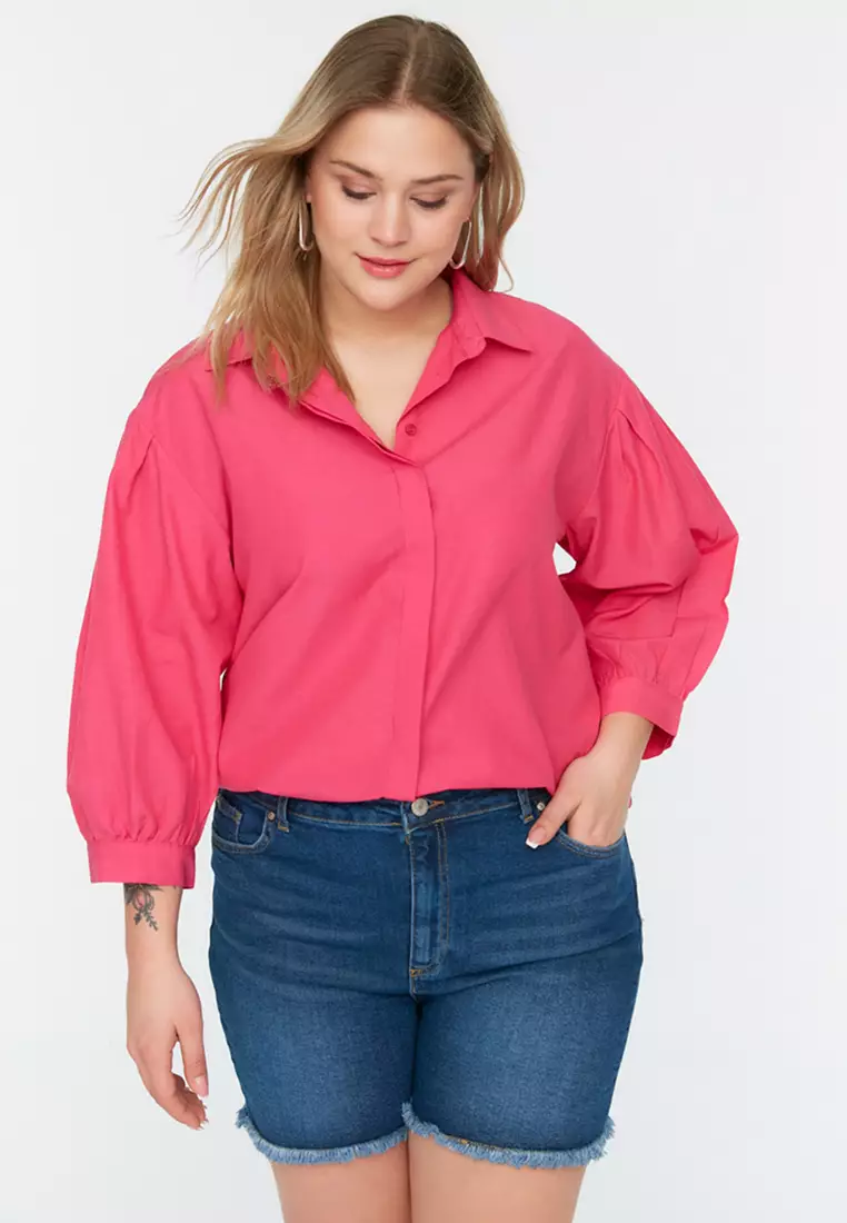 Plus Size Poplin Shirt