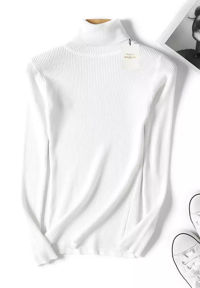 Turtleneck Knitted Sweater Base Layer Top SX8133