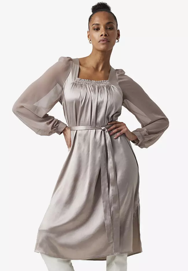 Buy French Connection Camina Lure Dobbie Satin Dress 2024 Online