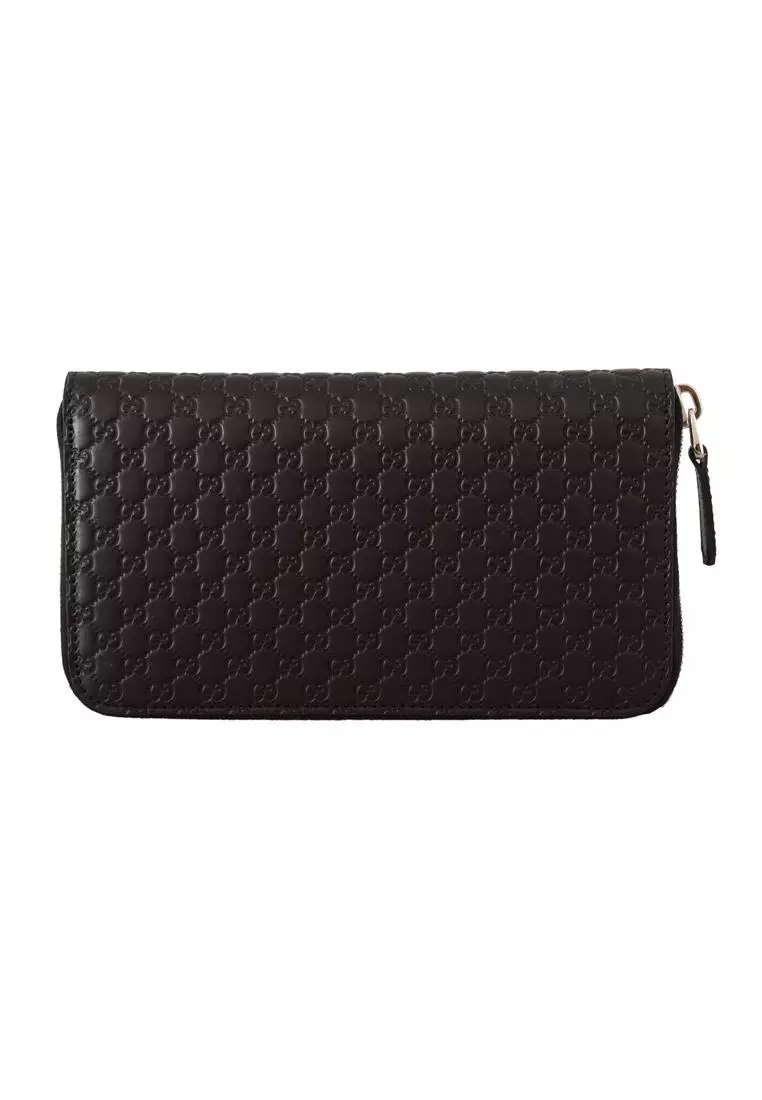 Gucci Brand New Authentic Gucci Leather Wallet with Top Zip Closure