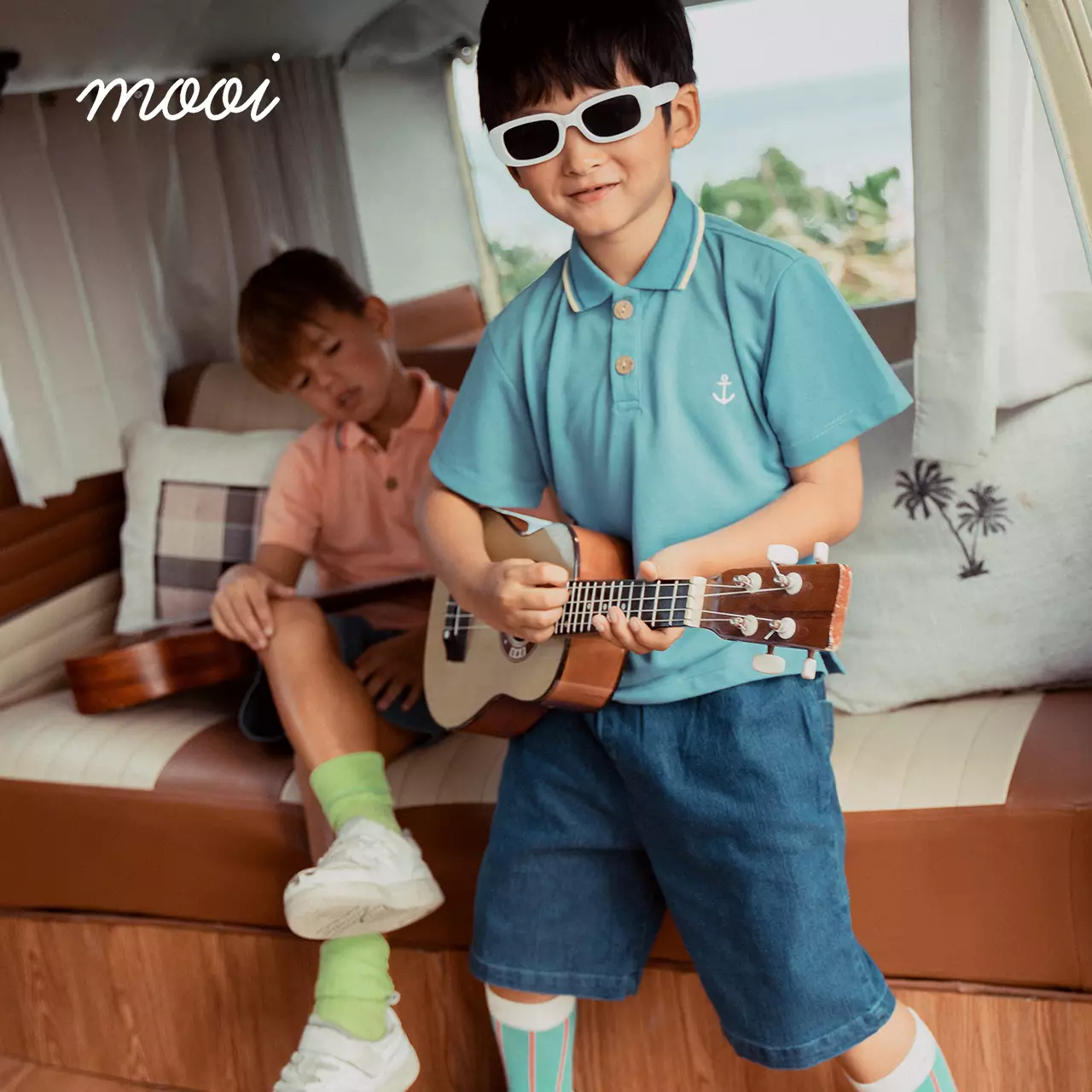 Mooi Celana Jeans Anak Evan Denim Short - Light Blue