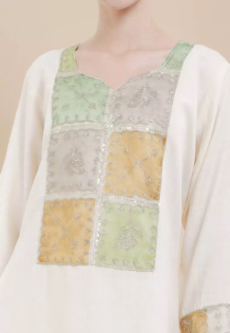 Chanira Festive Yumna Tunic Set - Off White Multi