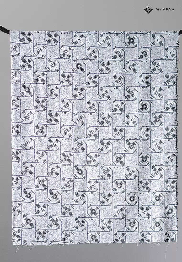My Aksa Kain Batik Print Naga Cita Putih