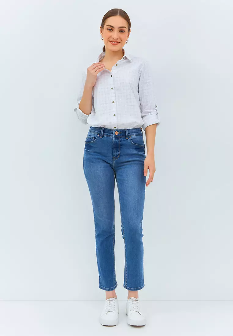 C2 Kraova White Kemeja Casual Wanita