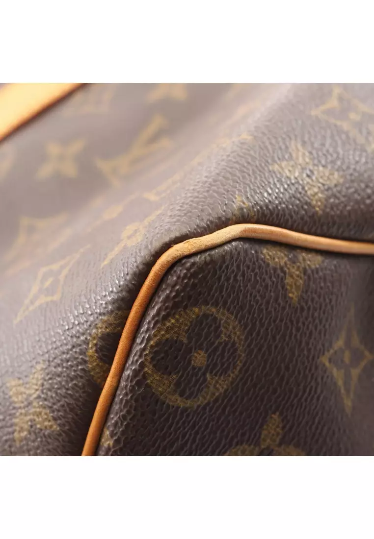 Pre-Loved Louis Vuitton Keepall 45 monogram Boston bag PVC leather Brown