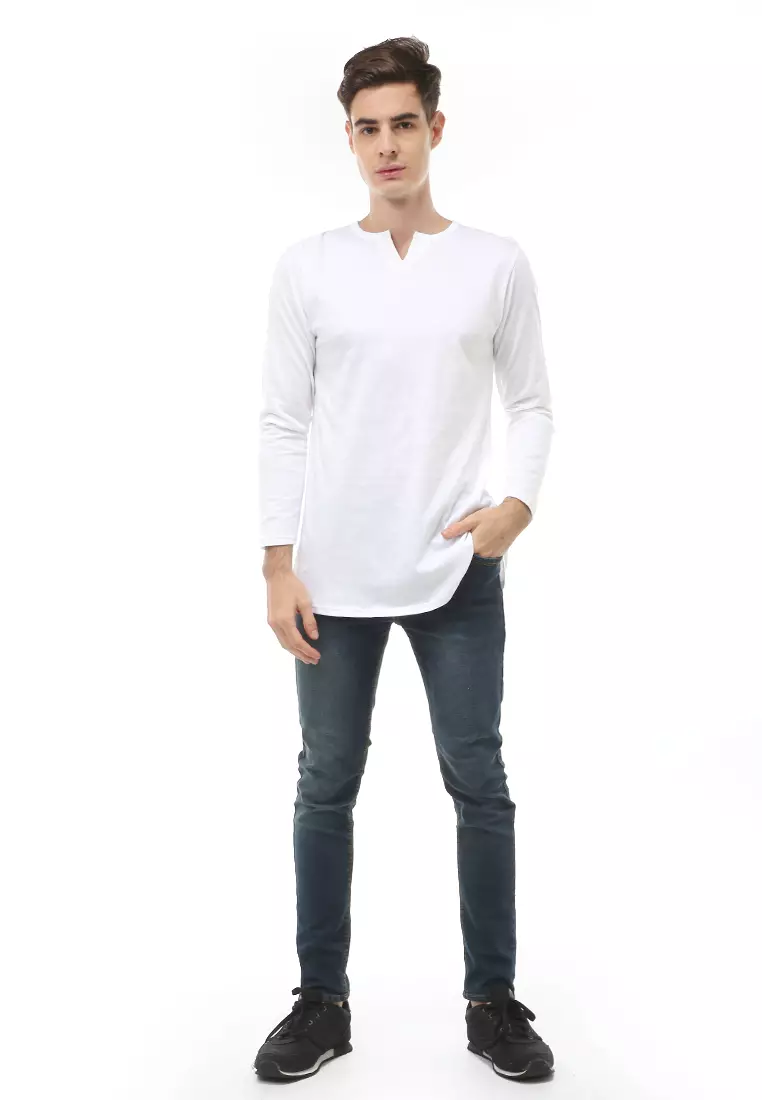 Jack T-Shirt Atasan Kasual Pria Model Kancing Plain Design Lengan Panjang Material Cotton ORIGINAL