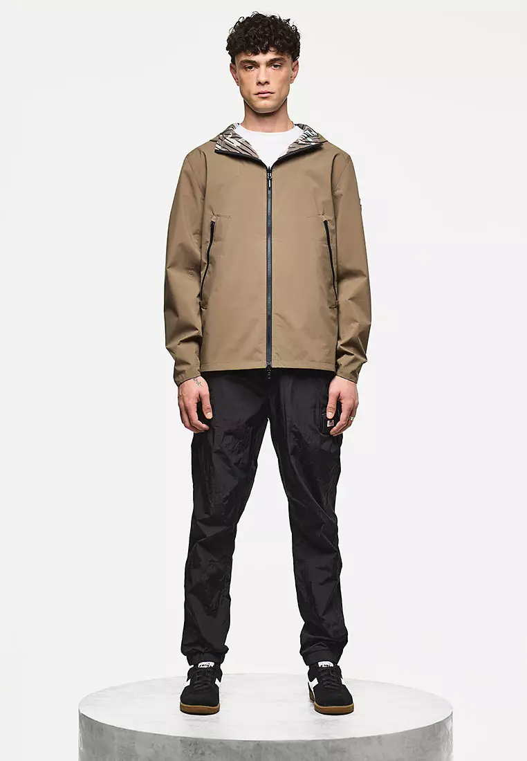 MENS TOBACCO MERCURY CAMO REVERSIBLE RAIN CAMO JACKET