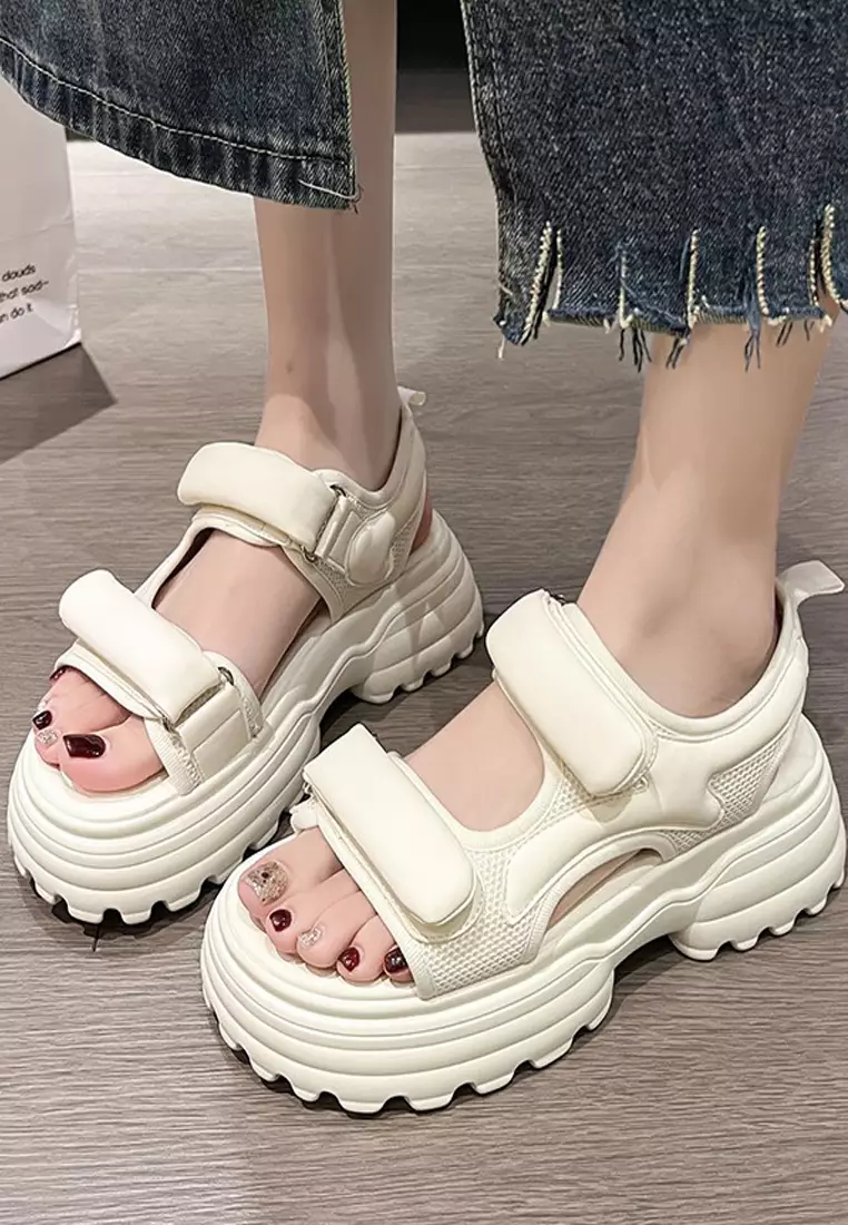 Platform sandals velcro sale