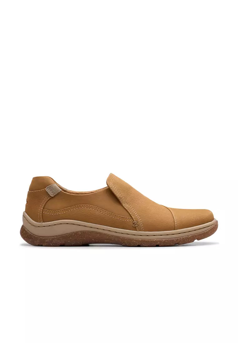 Womens Orlene Slip On Shoes Light Tan Nubuck - Wide Fit