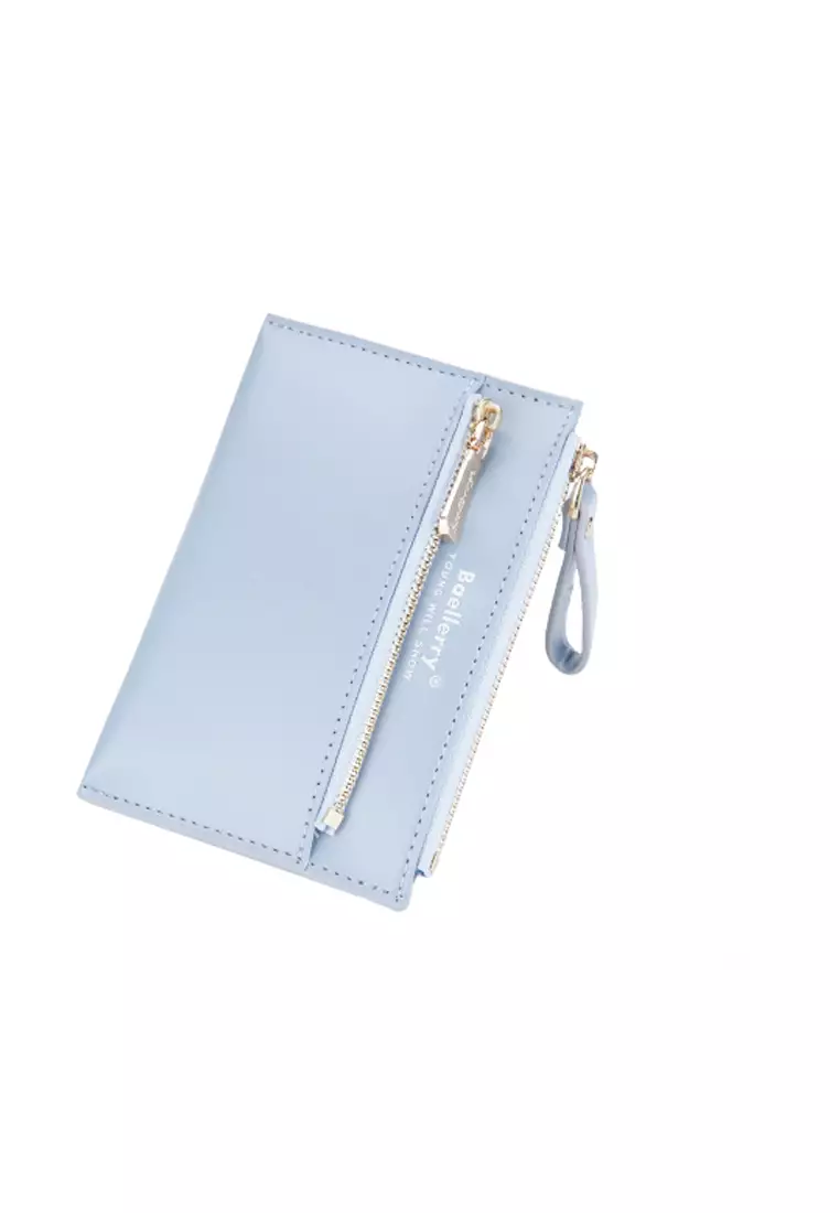 Dompet Kartu Wanita Resleting Motif Polos Bahan Kulit PU Leather Premium ORIGINAL