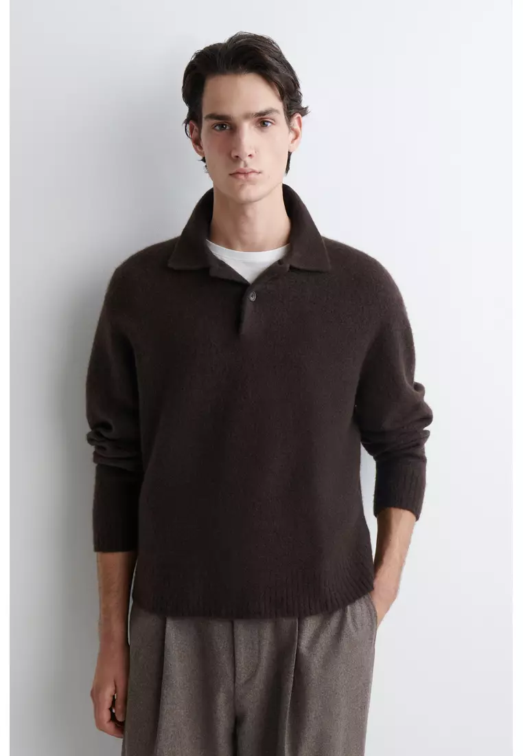 BRUSHED-WOOL POLO SHIRT