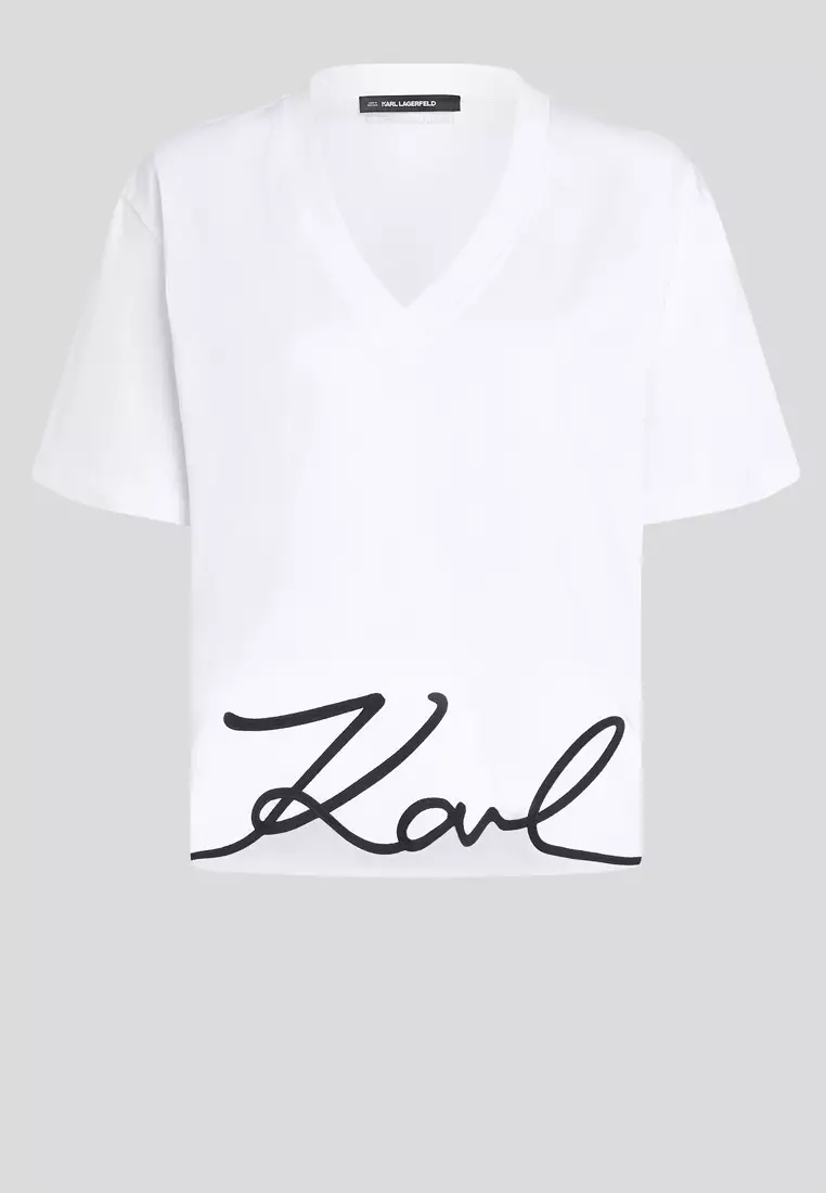 Karl Signature V-Neck T-Shirt