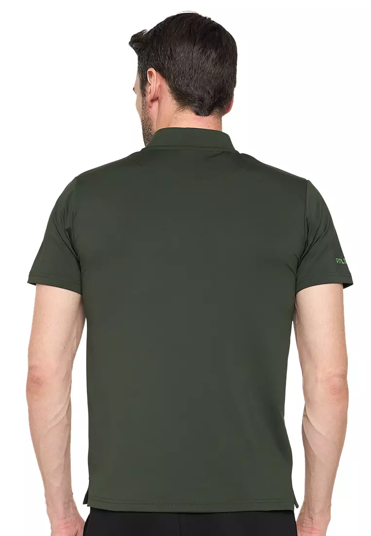 Kaus Desainer Kerah Tiongkok Athleisure Pria  Green Luxe