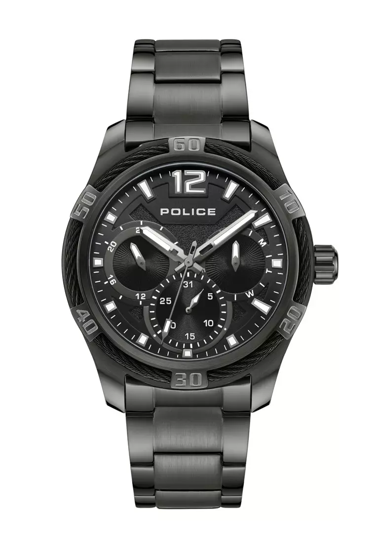 Buy Police Police Chokery Black Stainless Steel Analog Quartz