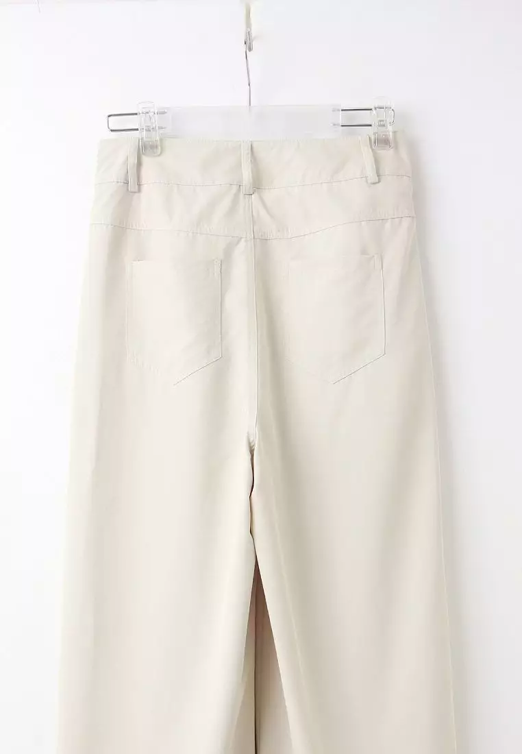 休閒素色車線口袋寬褲《BA7884》